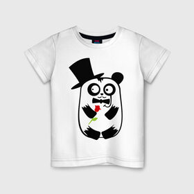 Детская футболка хлопок с принтом Мишка для парня в Курске, 100% хлопок | круглый вырез горловины, полуприлегающий силуэт, длина до линии бедер | мишка для парня | парные | прикольные картинки