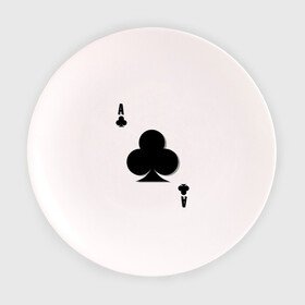 Тарелка 3D с принтом Крестовый туз в Курске, фарфор | диаметр - 210 мм
диаметр для нанесения принта - 120 мм | игральные карты | карты | крести | покер | туз