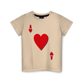 Детская футболка хлопок с принтом Червовый туз в Курске, 100% хлопок | круглый вырез горловины, полуприлегающий силуэт, длина до линии бедер | Тематика изображения на принте: игральные карты | карты | покер | туз | черви
