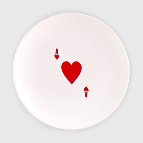 Тарелка 3D с принтом Червовый туз в Курске, фарфор | диаметр - 210 мм
диаметр для нанесения принта - 120 мм | игральные карты | карты | покер | туз | черви