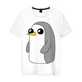 Мужская футболка хлопок с принтом Гантер в Курске, 100% хлопок | прямой крой, круглый вырез горловины, длина до линии бедер, слегка спущенное плечо. | пингвин