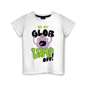Детская футболка хлопок с принтом Oh my glob в Курске, 100% хлопок | круглый вырез горловины, полуприлегающий силуэт, длина до линии бедер | пупырка