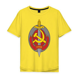 Мужская футболка хлопок Oversize с принтом НКВД в Курске, 100% хлопок | свободный крой, круглый ворот, “спинка” длиннее передней части | нагрудный знак | символика ссср | ссср | эмблема