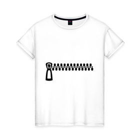 Женская футболка хлопок с принтом Молния - карман в Курске, 100% хлопок | прямой крой, круглый вырез горловины, длина до линии бедер, слегка спущенное плечо | 