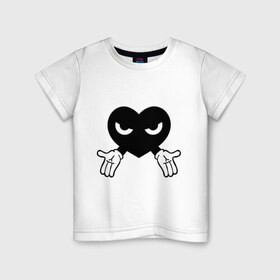 Детская футболка хлопок с принтом Dangerous Heart в Курске, 100% хлопок | круглый вырез горловины, полуприлегающий силуэт, длина до линии бедер | dangerous heart | девушкам | руки | сердце | сердце с руками