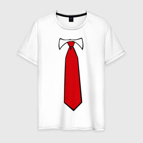 Мужская футболка хлопок с принтом Галстук в Курске, 100% хлопок | прямой крой, круглый вырез горловины, длина до линии бедер, слегка спущенное плечо. | 