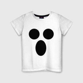 Детская футболка хлопок с принтом Приведение в Курске, 100% хлопок | круглый вырез горловины, полуприлегающий силуэт, длина до линии бедер | halloween | маска | праздник | приведение | смайл | хэллоуин