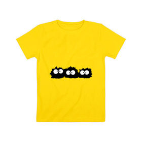 Детская футболка хлопок с принтом Монстрики в Курске, 100% хлопок | круглый вырез горловины, полуприлегающий силуэт, длина до линии бедер | глаза | монстр | монстрики | позитив | пушистики | смайл