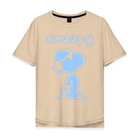 Мужская футболка хлопок Oversize с принтом Snoopy в Курске, 100% хлопок | свободный крой, круглый ворот, “спинка” длиннее передней части | snoopy | мультфильм | снупи | снупи в очках | собака