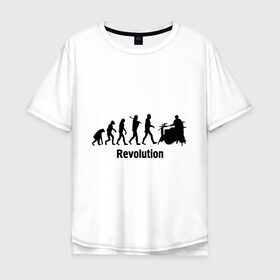 Мужская футболка хлопок Oversize с принтом Revolution в Курске, 100% хлопок | свободный крой, круглый ворот, “спинка” длиннее передней части | i love rock | music | revolution | rock | skull | музыкантам | рок