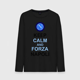 Мужской лонгслив хлопок с принтом keep calm and forza napoli в Курске, 100% хлопок |  | forza napoli | keep calm | кип калм | наполи | спорт | футбол