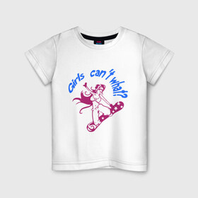 Детская футболка хлопок с принтом Сноуборд для девушек в Курске, 100% хлопок | круглый вырез горловины, полуприлегающий силуэт, длина до линии бедер | Тематика изображения на принте: freeride | snow | snowboarding | сноу | сноуборд | сноубординг | фрирайд