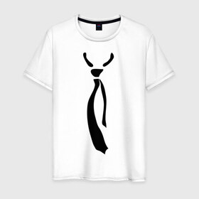 Мужская футболка хлопок с принтом Болтающийся галстук в Курске, 100% хлопок | прямой крой, круглый вырез горловины, длина до линии бедер, слегка спущенное плечо. | 