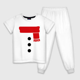 Детская пижама хлопок с принтом Снеговик, пуговицы и шарф в Курске, 100% хлопок |  брюки и футболка прямого кроя, без карманов, на брюках мягкая резинка на поясе и по низу штанин
 | новогодние подарки | новогодний подарок | новый год | снег | снеговик | шарф