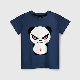 Детская футболка хлопок с принтом Злая панда в Курске, 100% хлопок | круглый вырез горловины, полуприлегающий силуэт, длина до линии бедер | панда