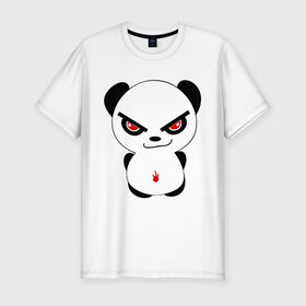 Мужская футболка премиум с принтом Злая панда в Курске, 92% хлопок, 8% лайкра | приталенный силуэт, круглый вырез ворота, длина до линии бедра, короткий рукав | Тематика изображения на принте: панда
