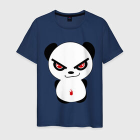 Мужская футболка хлопок с принтом Злая панда в Курске, 100% хлопок | прямой крой, круглый вырез горловины, длина до линии бедер, слегка спущенное плечо. | панда