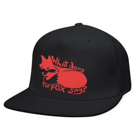 Кепка снепбек с прямым козырьком с принтом What does the fox say? в Курске, хлопок 100% |  | лиса