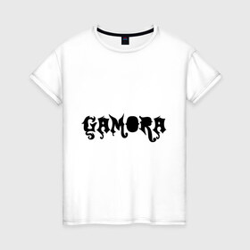 Женская футболка хлопок с принтом Gamora в Курске, 100% хлопок | прямой крой, круглый вырез горловины, длина до линии бедер, слегка спущенное плечо | gamora | hip hop | гамора | реп | русский реп | русский рэп | рэп | хип хоп