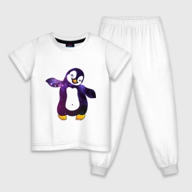 Детская пижама хлопок с принтом Пингвин просто космос в Курске, 100% хлопок |  брюки и футболка прямого кроя, без карманов, на брюках мягкая резинка на поясе и по низу штанин
 | пингвин