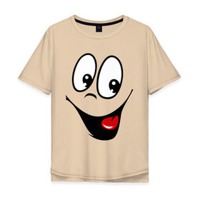 Мужская футболка хлопок Oversize с принтом Заразительная улыбка в Курске, 100% хлопок | свободный крой, круглый ворот, “спинка” длиннее передней части | Тематика изображения на принте: smile | заразительная улыбка | смайл | смайлик | смайлы | улыбка
