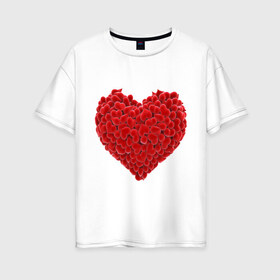 Женская футболка хлопок Oversize с принтом Любовь в Курске, 100% хлопок | свободный крой, круглый ворот, спущенный рукав, длина до линии бедер
 | любовь | с любовью | сделано | семья | сердечко | сердце