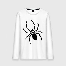 Мужской лонгслив хлопок с принтом Страшный паук в Курске, 100% хлопок |  | насекомые | паук | паук на спине | страшный паук | тарантул