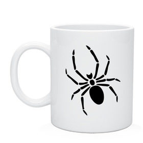 Кружка с принтом Страшный паук в Курске, керамика | объем — 330 мл, диаметр — 80 мм. Принт наносится на бока кружки, можно сделать два разных изображения | насекомые | паук | паук на спине | страшный паук | тарантул