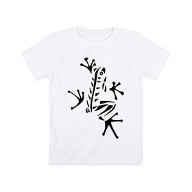 Детская футболка хлопок с принтом Лягуха в Курске, 100% хлопок | круглый вырез горловины, полуприлегающий силуэт, длина до линии бедер | животные | лягушка | лягушка путешественница | подарки