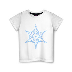 Детская футболка хлопок с принтом Кристальная снежинка в Курске, 100% хлопок | круглый вырез горловины, полуприлегающий силуэт, длина до линии бедер | 2014 | happy | happy new year | new year | santa | santa clows | год лошади | кристал | кристалическая звезда | кристальная снежинка | лошадь | новый год | олень | рудольф | санта | санта клаус | снег | снежинка