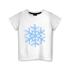Детская футболка хлопок с принтом Объемная снежинка в Курске, 100% хлопок | круглый вырез горловины, полуприлегающий силуэт, длина до линии бедер | 2014 | happy | happy new year | new year | santa | год лошади | кристал | лошадь | новый год | объемная снежинка | олень | санта | санта клаус | светиться | снег | снежинка