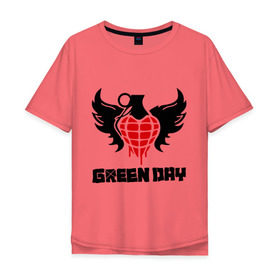Мужская футболка хлопок Oversize с принтом Green Day Wings в Курске, 100% хлопок | свободный крой, круглый ворот, “спинка” длиннее передней части | green day | green day wings | green day граната | heavy metal | metal | rock | trash metal | альтернатива | граната | грин дэй | квартет | метал | рок | рок группа | рок группы | трэш метал | хеви метал
