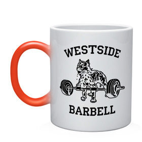 Кружка хамелеон с принтом Westside barbell в Курске, керамика | меняет цвет при нагревании, емкость 330 мл | westside barbell | силовой спорт | спорт