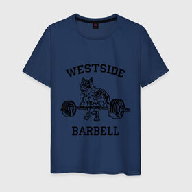 Мужская футболка хлопок с принтом Westside barbell в Курске, 100% хлопок | прямой крой, круглый вырез горловины, длина до линии бедер, слегка спущенное плечо. | westside barbell | силовой спорт | спорт