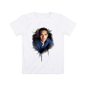 Детская футболка хлопок с принтом Paul Walker в Курске, 100% хлопок | круглый вырез горловины, полуприлегающий силуэт, длина до линии бедер | paul walker | актер | пол уокер
