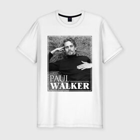 Мужская футболка премиум с принтом Paul Walker в Курске, 92% хлопок, 8% лайкра | приталенный силуэт, круглый вырез ворота, длина до линии бедра, короткий рукав | Тематика изображения на принте: 