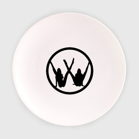Тарелка 3D с принтом Две девушки значок в Курске, фарфор | диаметр - 210 мм
диаметр для нанесения принта - 120 мм | Тематика изображения на принте: девушки | логотип | фольксваген