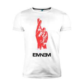 Мужская футболка премиум с принтом Eminem в Курске, 92% хлопок, 8% лайкра | приталенный силуэт, круглый вырез ворота, длина до линии бедра, короткий рукав | bad | berzerk | eminem | gangsta | gansta | hip | hip hop | hop | rap | shady | shady records | еп | рэп | рэпчина | хип | хип хоп | хоп | эминем