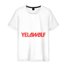Мужская футболка хлопок с принтом Yelawolf red в Курске, 100% хлопок | прямой крой, круглый вырез горловины, длина до линии бедер, слегка спущенное плечо. | Тематика изображения на принте: 