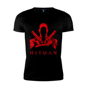 Мужская футболка премиум с принтом Hitman красный в Курске, 92% хлопок, 8% лайкра | приталенный силуэт, круглый вырез ворота, длина до линии бедра, короткий рукав | hitman | хитман
