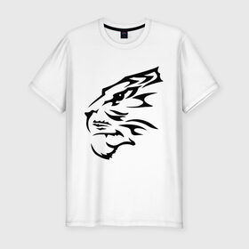 Мужская футболка премиум с принтом Тигр узор в Курске, 92% хлопок, 8% лайкра | приталенный силуэт, круглый вырез ворота, длина до линии бедра, короткий рукав | животные | прикольные картинки | тату | тигр | тигр узор | узор
