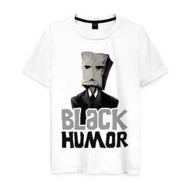 Мужская футболка хлопок с принтом Black Humor в Курске, 100% хлопок | прямой крой, круглый вырез горловины, длина до линии бедер, слегка спущенное плечо. | black humor | чёрный юмор | юмор с примесью цинизма