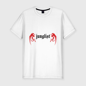 Мужская футболка премиум с принтом Junglist в Курске, 92% хлопок, 8% лайкра | приталенный силуэт, круглый вырез ворота, длина до линии бедра, короткий рукав | junglist | музыка | электронная