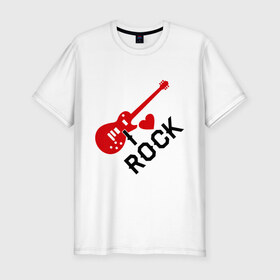 Мужская футболка премиум с принтом Я люблю рок в Курске, 92% хлопок, 8% лайкра | приталенный силуэт, круглый вырез ворота, длина до линии бедра, короткий рукав | rock | рок