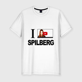 Мужская футболка премиум с принтом Саша Спилберг в Курске, 92% хлопок, 8% лайкра | приталенный силуэт, круглый вырез ворота, длина до линии бедра, короткий рукав | i love spilberg | sasha spilberg | видеоблоггер | люблю спилберг | саша спилберг