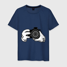 Мужская футболка хлопок с принтом Фотограф в Курске, 100% хлопок | прямой крой, круглый вырез горловины, длина до линии бедер, слегка спущенное плечо. | swag фотографов | корпораций | профессии | руки | фото | фотограф