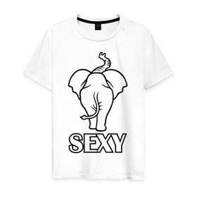 Мужская футболка хлопок с принтом Sexy (секси) в Курске, 100% хлопок | прямой крой, круглый вырез горловины, длина до линии бедер, слегка спущенное плечо. | животные | прикольные картинки