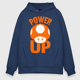 Мужское худи Oversize хлопок с принтом Mario power up в Курске, френч-терри — 70% хлопок, 30% полиэстер. Мягкий теплый начес внутри —100% хлопок | боковые карманы, эластичные манжеты и нижняя кромка, капюшон на магнитной кнопке | nintendo | марио | нинтендо