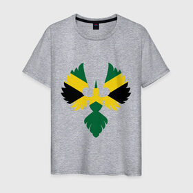 Мужская футболка хлопок с принтом Jamaica bird в Курске, 100% хлопок | прямой крой, круглый вырез горловины, длина до линии бедер, слегка спущенное плечо. | флаг | ямайка птица