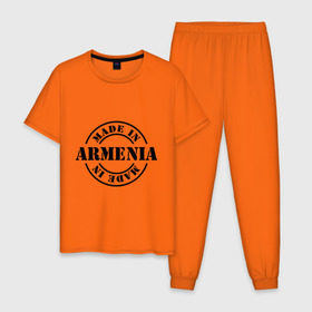 Мужская пижама хлопок с принтом Made in Armenia (сделано в Армении) в Курске, 100% хлопок | брюки и футболка прямого кроя, без карманов, на брюках мягкая резинка на поясе и по низу штанин
 | made in armenia | армения | сделано в армении | туристические